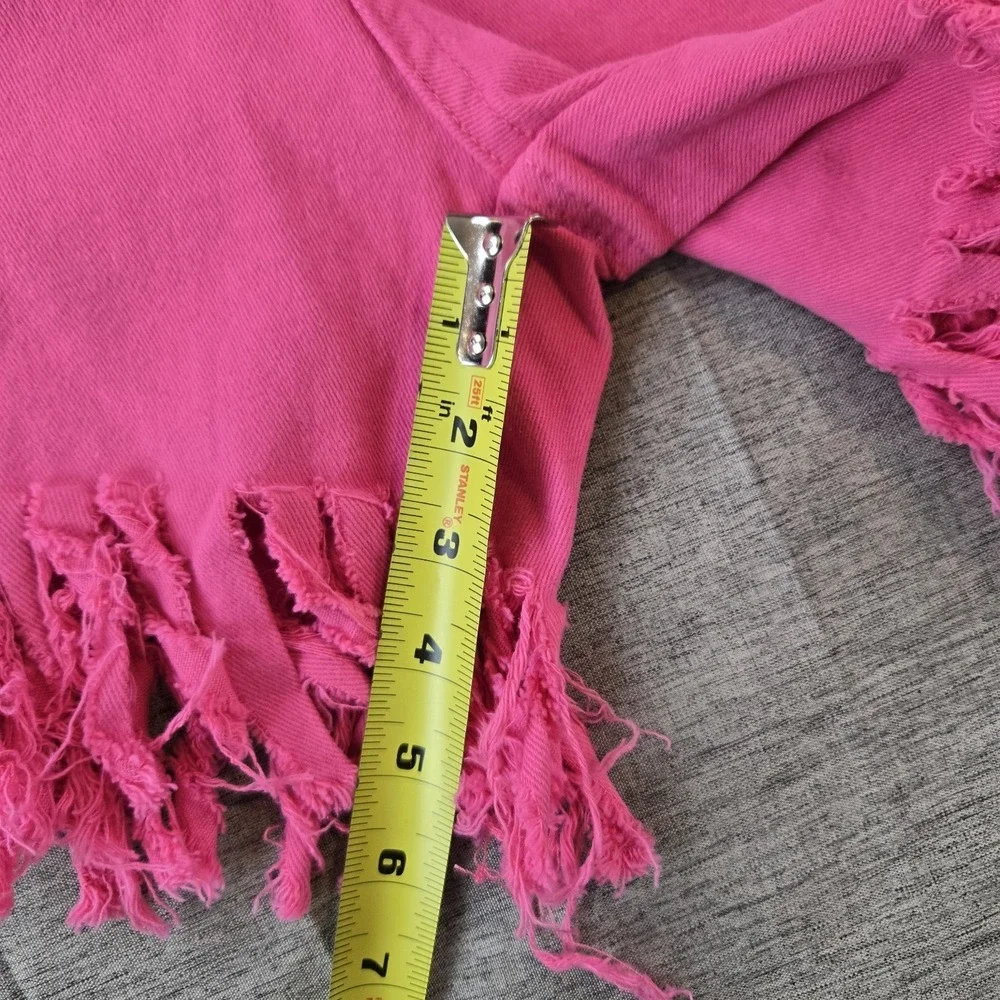 NWT Generation K Junior's Hot Pink Fringe Trim Festival Shorts 32